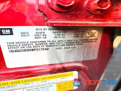 Zdjęcie 13 z 13 samochodu: 2011 BUICK LACROSSE CXL VIN:1G4GC5ED5BF317640 - miniatura