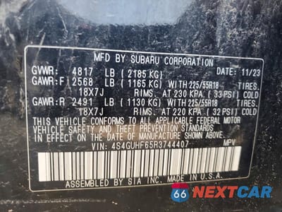 Zdjęcie 13 z 13 samochodu: 2024 SUBARU CROSSTREK SPORT VIN:4S4GUHF65R3744407 - miniatura