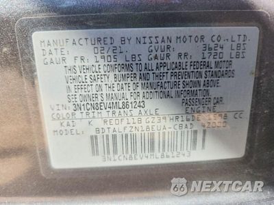 Zdjęcie 12 z 12 samochodu: 2021 NISSAN VERSA SV VIN:3N1CN8EV4ML861243 - miniatura