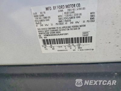 Zdjęcie 14 z 14 samochodu: 2018 FORD EXPLORER XLT VIN:1FM5K8D8XJGA91281 - miniatura