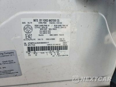 Zdjęcie 12 z 12 samochodu: 2019 FORD EDGE SEL VIN:2FMPK4J94KBB98317 - miniatura