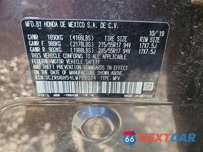 Zdjęcie 14 z 14 samochodu: 2020 HONDA HR-V EX VIN:3CZRU6H54LM706074 - miniatura