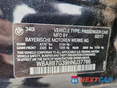 Zdjęcie 12 z 12 samochodu: 2017 BMW 340 XI VIN:WBA8B7G39HNU37786 - miniatura