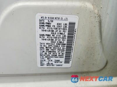 Zdjęcie 13 z 13 samochodu: 2008 NISSAN ROGUE S VIN:JN8AS58V78W410884 - miniatura