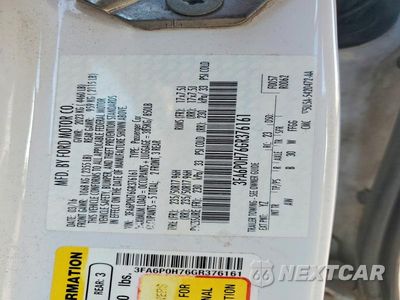 Zdjęcie 12 z 12 samochodu: 2016 FORD FUSION SE VIN:3FA6P0H76GR376161 - miniatura