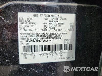 Zdjęcie 13 z 13 samochodu: 2019 FORD EDGE ST VIN:2FMPK4APXKBC26877 - miniatura