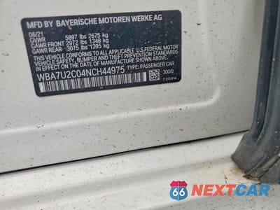 Zdjęcie 12 z 12 samochodu: 2022 BMW 750 XI VIN:WBA7U2C04NCH44975 - miniatura