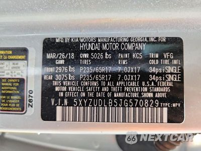 Zdjęcie 14 z 14 samochodu: 2018 HYUNDAI SANTA FE SPORT 2.4L VIN:5XYZUDLB5JG570829 - miniatura