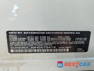 Zdjęcie 14 z 14 samochodu: 2017 BMW X5 XDRIVE35I VIN:5UXKR0C39H0X79414 - miniatura