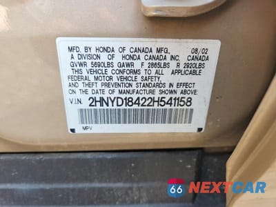 Zdjęcie 13 z 13 samochodu: 2002 ACURA MDX VIN:2HNYD18422H541158 - miniatura