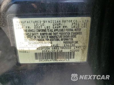 Zdjęcie 12 z 12 samochodu: 2011 NISSAN SENTRA 2.0 VIN:3N1AB6AP2BL661213 - miniatura