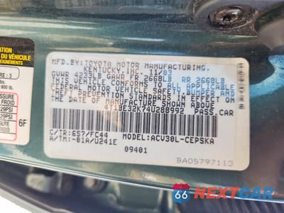 Zdjęcie 12 z 12 samochodu: 2004 TOYOTA CAMRY SE VIN:4T1BE32K74U288992 - miniatura
