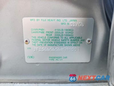 Zdjęcie 12 z 12 samochodu: 2006 SUBARU FORESTER 2.5X PREMIUM VIN:JF1SG65656H749557 - miniatura
