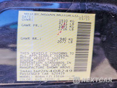 Zdjęcie 12 z 12 samochodu: 2015 NISSAN ALTIMA 2.5 S VIN:1N4AL3AP2FN408249 - miniatura