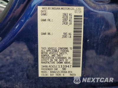 Zdjęcie 13 z 13 samochodu: 2020 NISSAN ALTIMA SR VIN:1N4BL4CV2LC133947 - miniatura