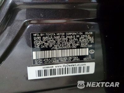 Zdjęcie 12 z 12 samochodu: 2008 LEXUS ES 350 VIN:JTHBJ46G682251282 - miniatura