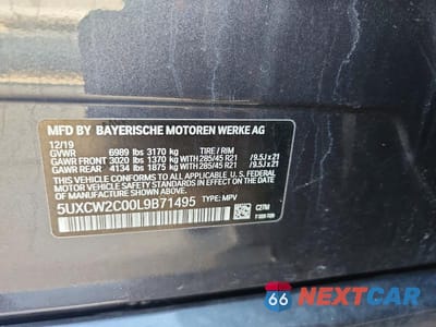 Zdjęcie 12 z 12 samochodu: 2020 BMW X7 XDRIVE40I VIN:5UXCW2C00L9B71495 - miniatura