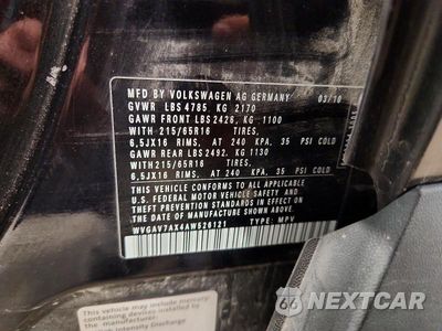 Zdjęcie 13 z 13 samochodu: 2010 VOLKSWAGEN TIGUAN S VIN:WVGAV7AX4AW526121 - miniatura