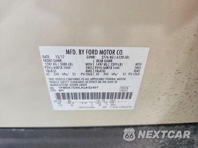 Zdjęcie 13 z 13 samochodu: 2018 FORD EXPLORER XLT VIN:1FM5K7D86JGA52407 - miniatura