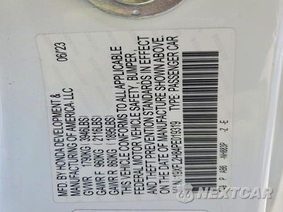Zdjęcie 13 z 13 samochodu: 2023 HONDA CIVIC SPORT VIN:19XFL2H84PE019319 - miniatura