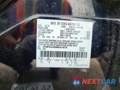 Zdjęcie 13 z 13 samochodu: 2021 FORD EDGE SEL VIN:2FMPK4J98MBA14578 - miniatura