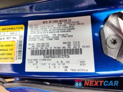 Zdjęcie 12 z 12 samochodu: 2018 FORD FUSION S HYBRID VIN:3FA6P0UU1JR122926 - miniatura