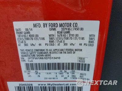Zdjęcie 12 z 12 samochodu: 2014 FORD F150 SVT RAPTOR VIN:1FTFW1R61EFD13410 - miniatura