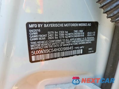 Zdjęcie 13 z 13 samochodu: 2017 BMW X3 XDRIVE28I VIN:5UXWX9C54H0D98845 - miniatura