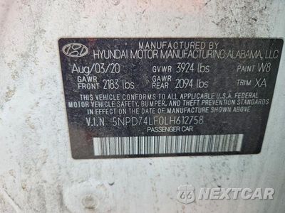Zdjęcie 12 z 12 samochodu: 2020 HYUNDAI ELANTRA SE VIN:5NPD74LF0LH612758 - miniatura