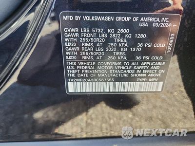 Zdjęcie 12 z 12 samochodu: 2024 VOLKSWAGEN ATLAS SE VIN:1V2WR2CA3RC567555 - miniatura