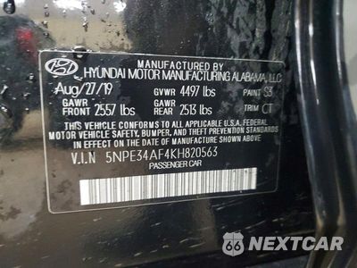 Zdjęcie 12 z 12 samochodu: 2019 HYUNDAI SONATA SPORT VIN:5NPE34AF4KH820563 - miniatura