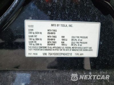 Zdjęcie 12 z 12 samochodu: 2023 TESLA MODEL Y VIN:7SAYGDEE2PA042210 - miniatura