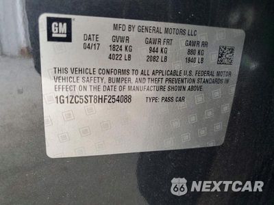Zdjęcie 12 z 12 samochodu: 2017 CHEVROLET MALIBU LS VIN:1G1ZC5ST8HF254088 - miniatura