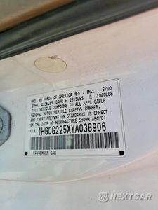 Zdjęcie 12 z 12 samochodu: 2000 HONDA ACCORD EX VIN:1HGCG225XYA038906 - miniatura