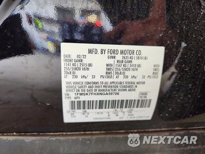 Zdjęcie 13 z 13 samochodu: 2022 FORD EXPLORER LIMITED VIN:1FMSK7FHXNGA59706 - miniatura