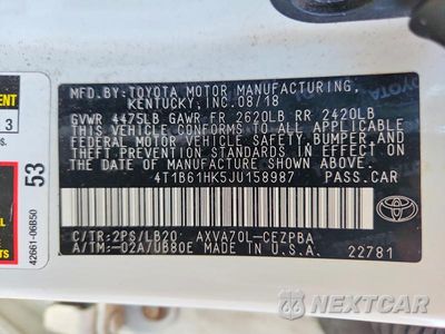 Zdjęcie 13 z 13 samochodu: 2018 TOYOTA CAMRY XSE VIN:4T1B61HK5JU158987 - miniatura