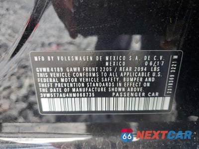 Zdjęcie 12 z 12 samochodu: 2017 VOLKSWAGEN GTI S VIN:3VW5T7AU4HM068735 - miniatura