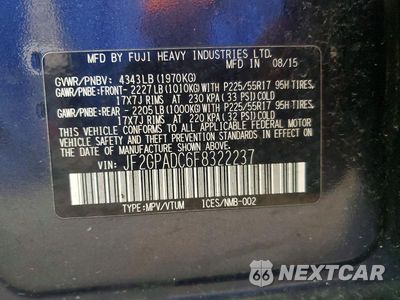 Zdjęcie 13 z 13 samochodu: 2015 SUBARU XV CROSSTREK 2.0 PREMIUM VIN:JF2GPADC6F8322237 - miniatura