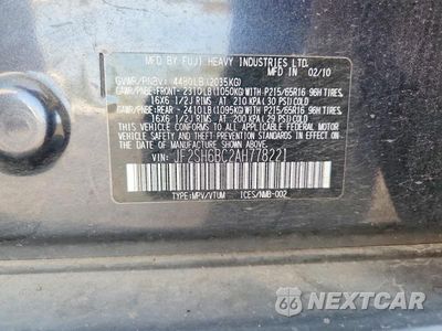 Zdjęcie 12 z 12 samochodu: 2010 SUBARU FORESTER XS VIN:JF2SH6BC2AH778221 - miniatura