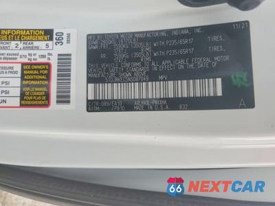 Zdjęcie 14 z 14 samochodu: 2022 TOYOTA SIENNA XLE VIN:5TDJRKEC5NS087049 - miniatura
