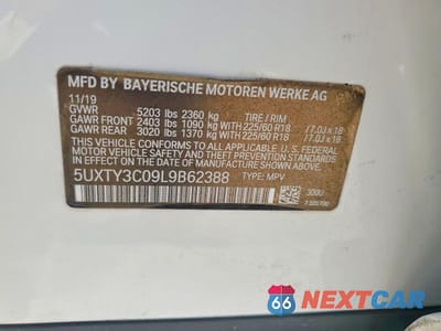 Zdjęcie 13 z 13 samochodu: 2020 BMW X3 SDRIVE30I VIN:5UXTY3C09L9B62388 - miniatura