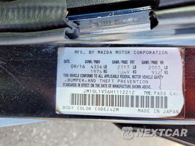 Zdjęcie 12 z 12 samochodu: 2017 MAZDA 6 TOURING VIN:JM1GL1V56H1112212 - miniatura