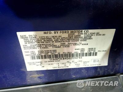 Zdjęcie 13 z 13 samochodu: 2013 FORD TAURUS SEL VIN:1FAHP2E84DG224741 - miniatura