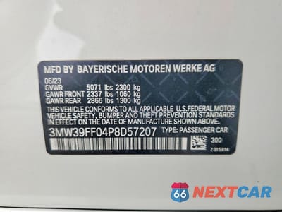 Zdjęcie 12 z 12 samochodu: 2023 BMW 3ER 330E VIN:3MW39FF04P8D57207 - miniatura