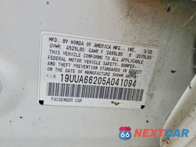 Zdjęcie 13 z 13 samochodu: 2005 ACURA TL VIN:19UUA66205A041094 - miniatura