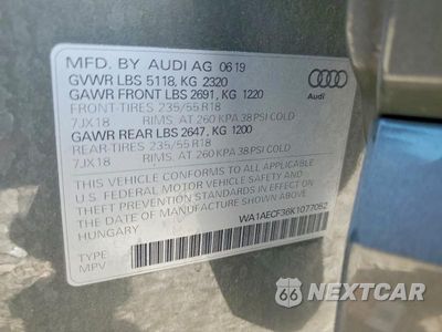 Zdjęcie 13 z 13 samochodu: 2019 AUDI Q3 PREMIUM VIN:WA1AECF36K1077052 - miniatura