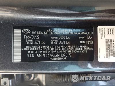 Zdjęcie 12 z 12 samochodu: 2022 HYUNDAI ELANTRA SE VIN:5NPLL4AG3NH075177 - miniatura