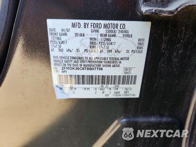 Zdjęcie 13 z 13 samochodu: 2007 FORD EDGE SE VIN:2FMDK36C87BB07798 - miniatura