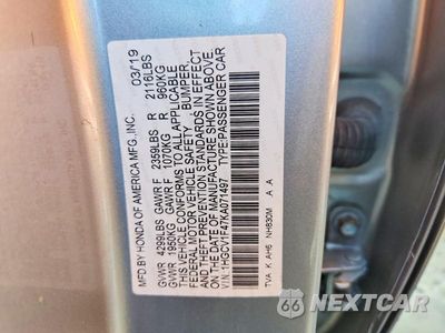 Zdjęcie 13 z 13 samochodu: 2019 HONDA ACCORD EX VIN:1HGCV1F47KA071497 - miniatura