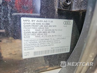 Zdjęcie 13 z 13 samochodu: 2021 AUDI Q7 PREMIUM VIN:WA1AXAF7XMD021523 - miniatura